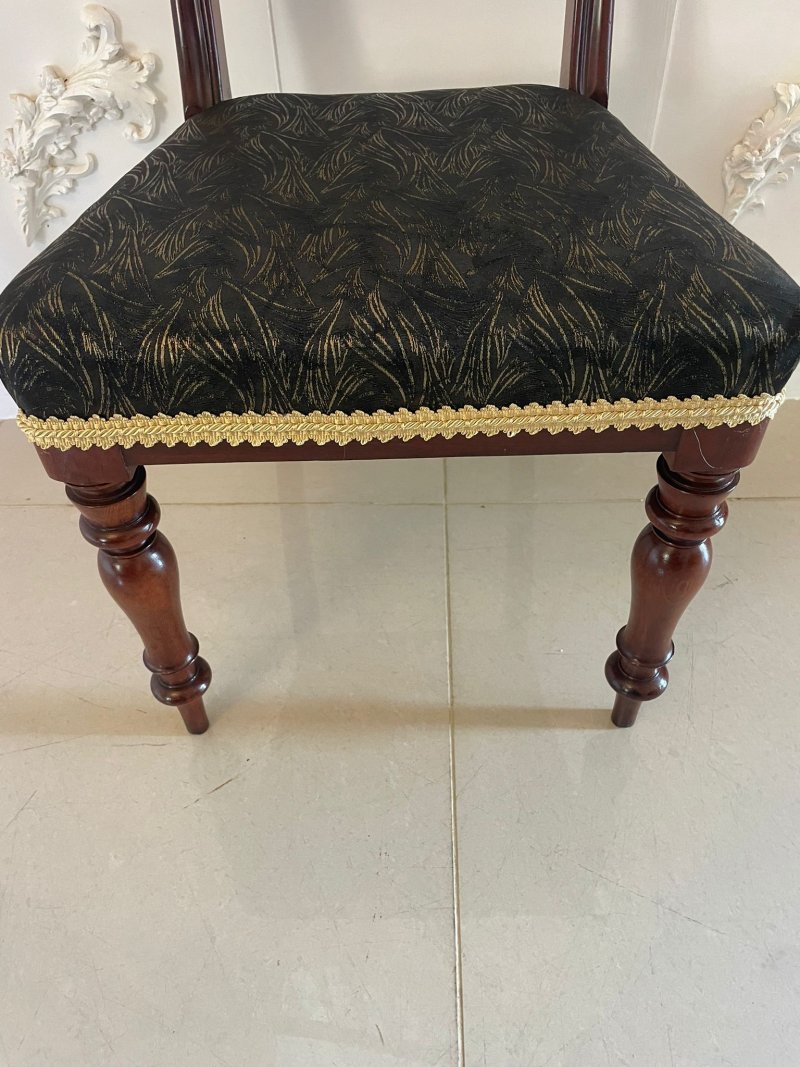 Antique Victorian Set of 10 Quality Mahogany Dining Chairs - Image 11